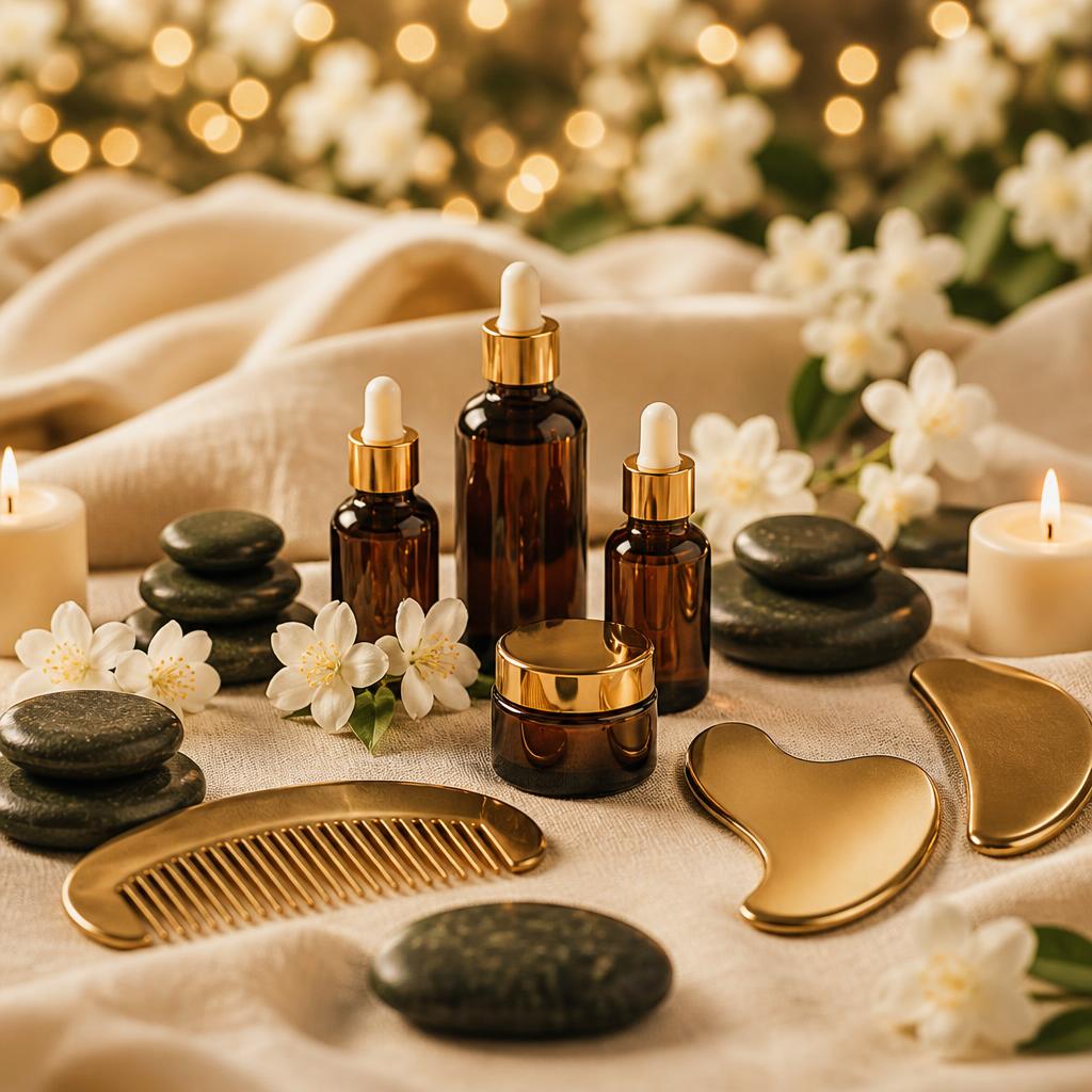 Hot stone and herbal scalp therapy during a Lua Head Spa ritual